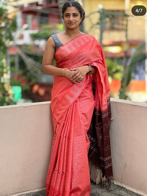 EXCLUSIVE PRIMIUM QUALITY ALL OVER KATHA BAPTA SILK SAREE