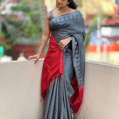 EXCLUSIVE PRIMIUM QUALITY ALL OVER KATHA BAPTA SILK SAREE