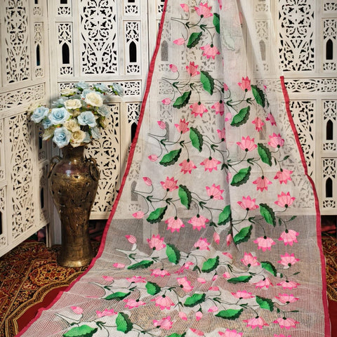 Resham Kota lotus embroidery work
