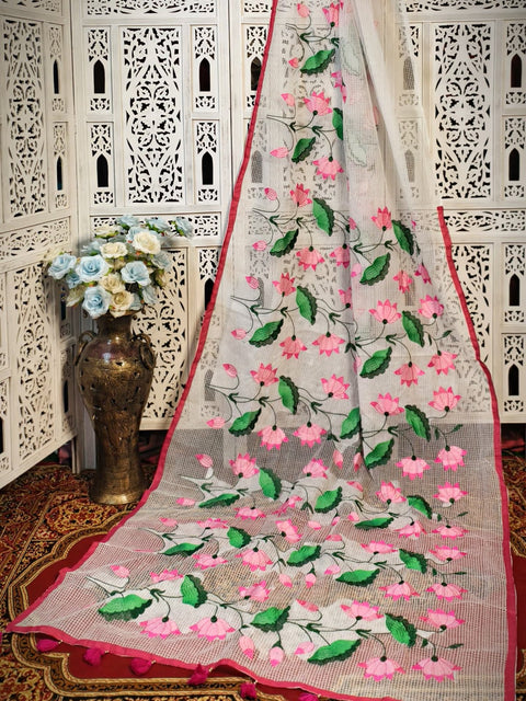 Resham Kota lotus embroidery work