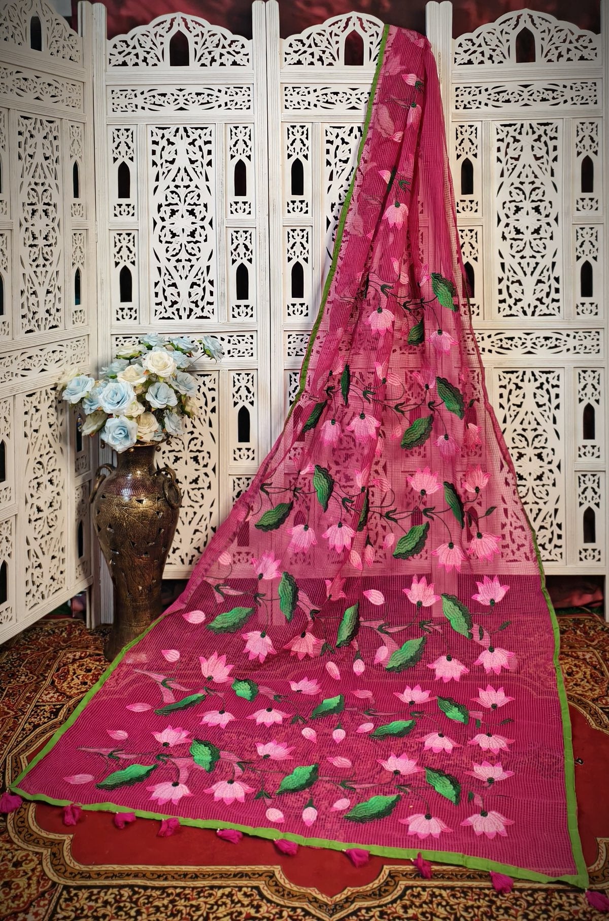 Resham Kota lotus embroidery work