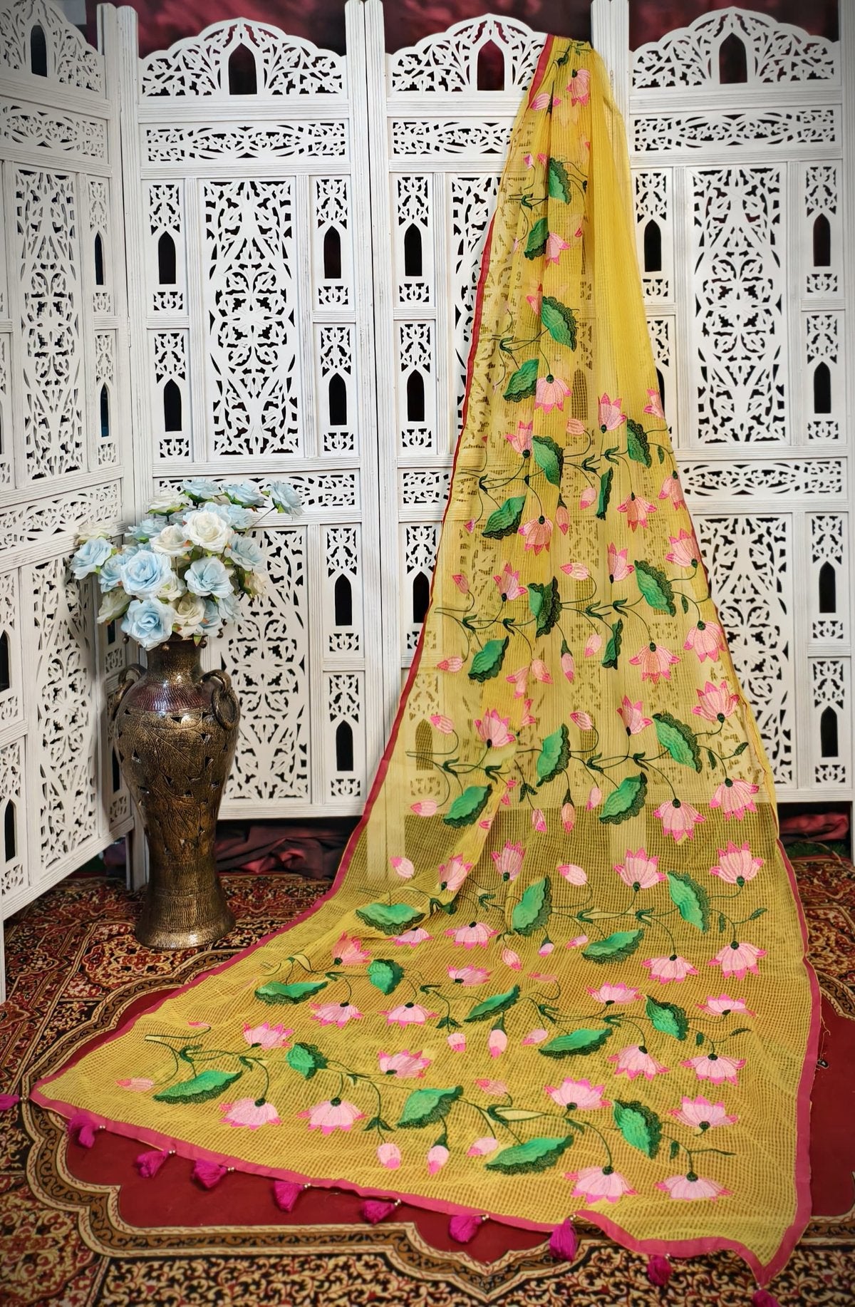 Resham Kota lotus embroidery work