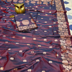 Super soft pure doulton lite weight open border banarasi Silk