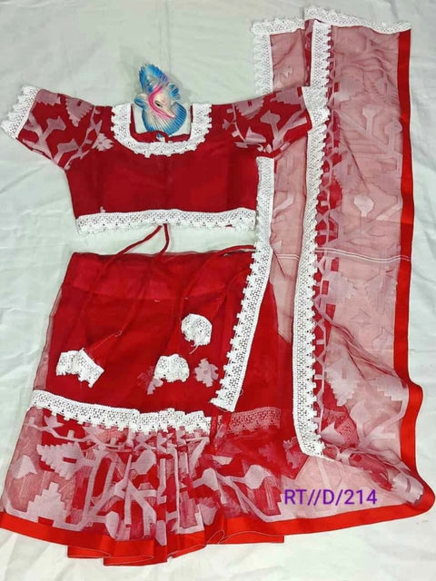 Adorable Premium Resham Muslin Baby Lehenga Choli